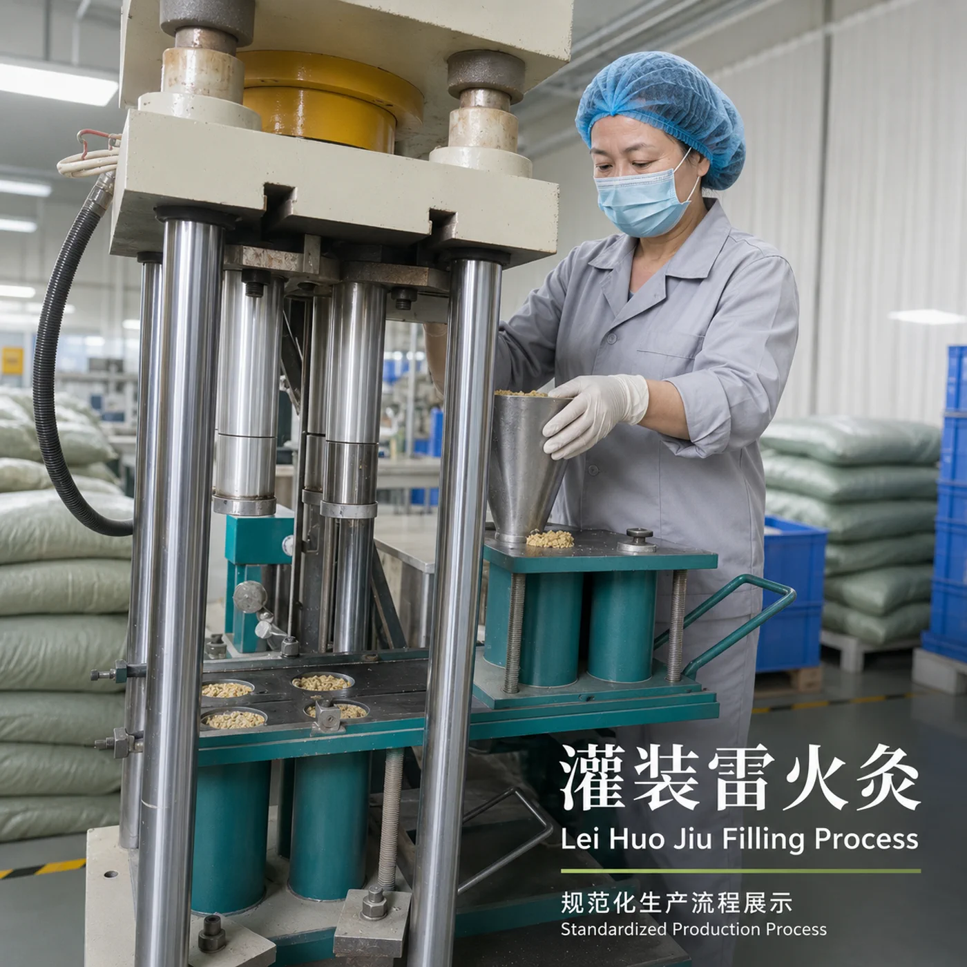 雷火灸灌装流程展示